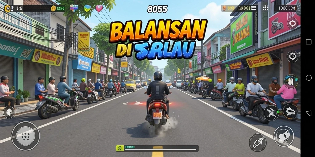 Gameplay seru dalam balapan mobil 8055.